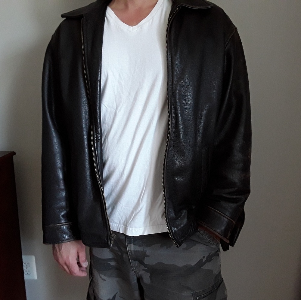 Leather mens jacket